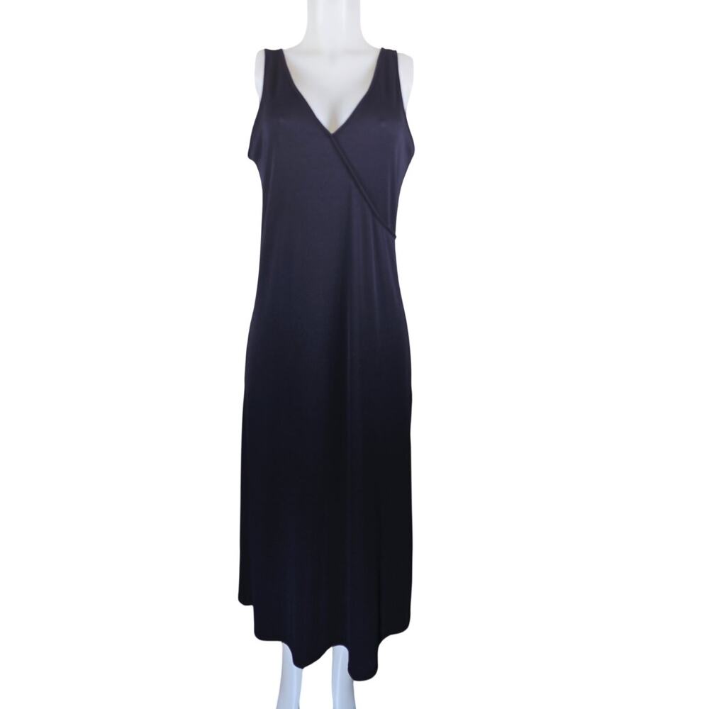 Victoria Secret Sleeveless Ribbed Black Side Slit Maxi  Dress Women's L
